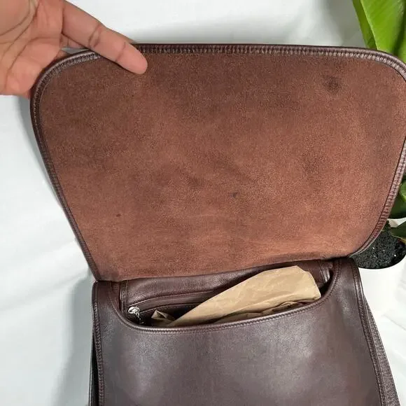 SOLD COACH Vintage 9134 Hippie Flap Bag Shoudler or Crossbody Brown - Picture 9 of 15